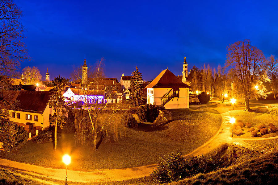 Town of Varazdin evening skyline view Photograph by Brch Photography