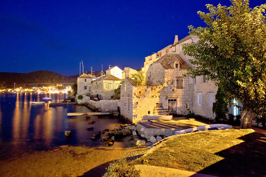 Town of Vis evening waterfront view Photograph by Brch Photography