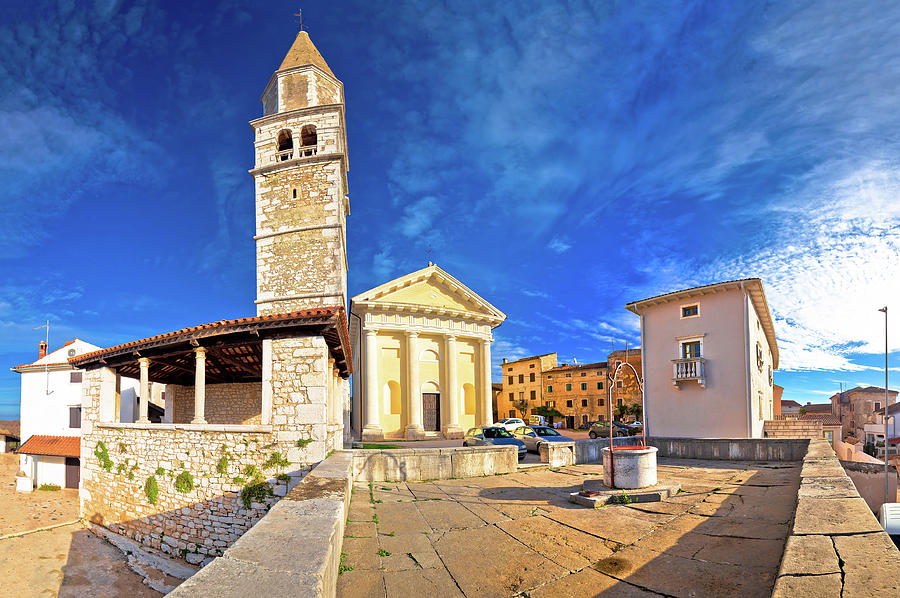Town of Visnjan old stone square and church view Photograph by Brch Photography