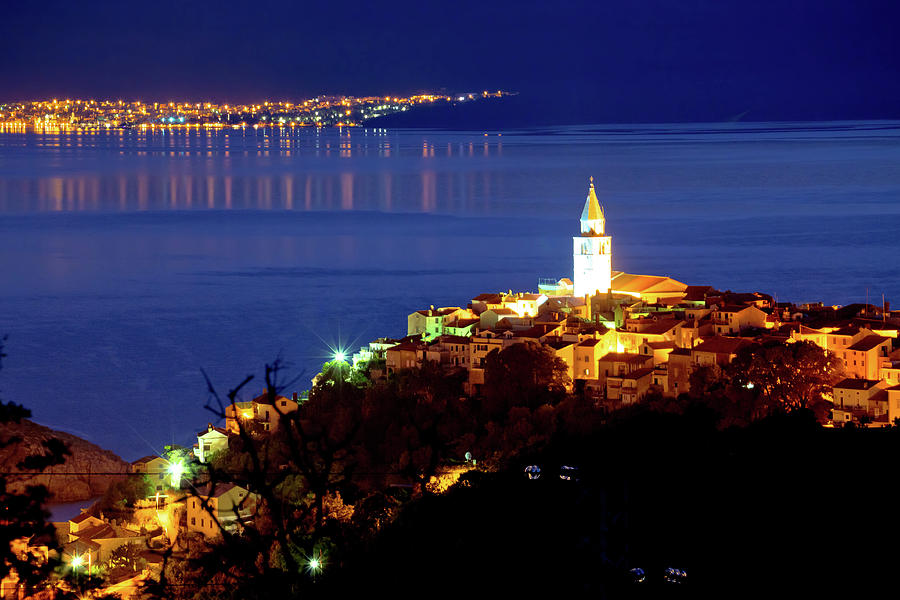 Town of Vrbnik on Krk island evening view Photograph by Brch Photography