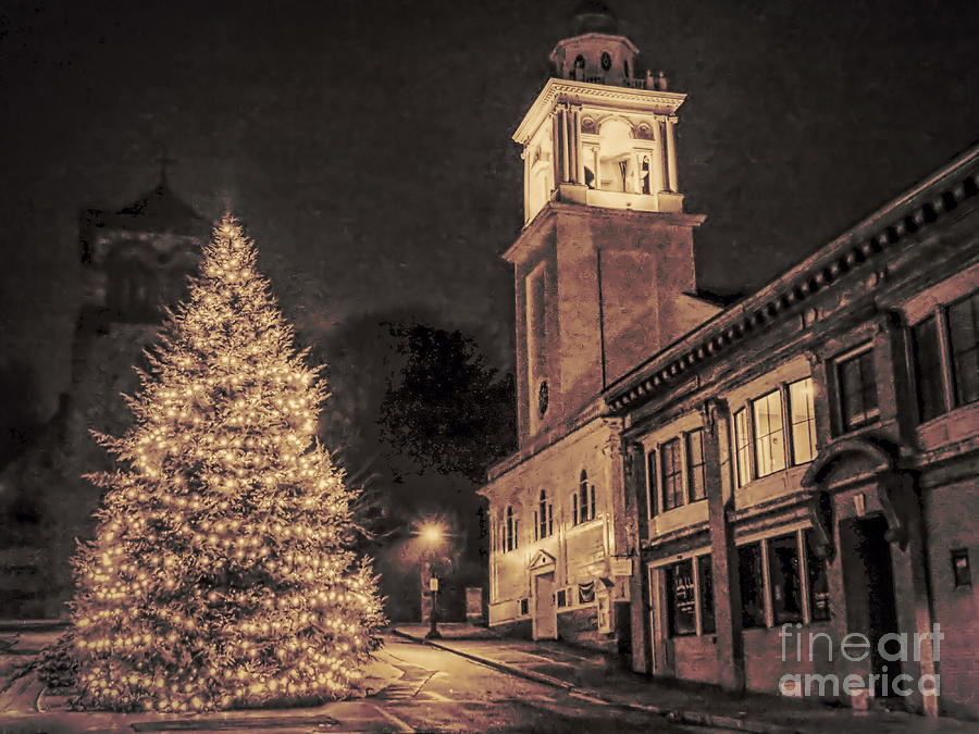 Town Square Holidays Plymouth MA Photograph by Janice Drew