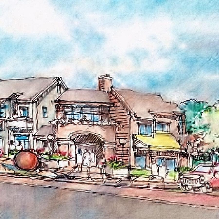 Towncenter 6 Drawing by Andrew Drozdowicz