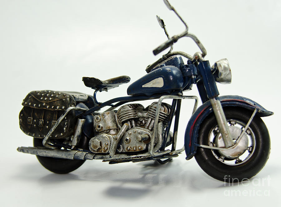 Toy Blue Motorcycle Photograph