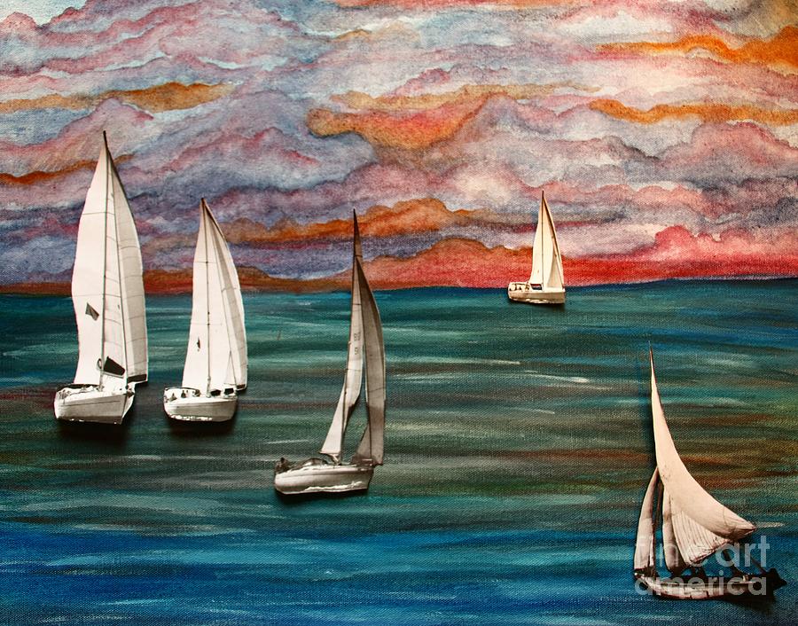 Toy Boats xs 5 Painting by Barbara Donovan