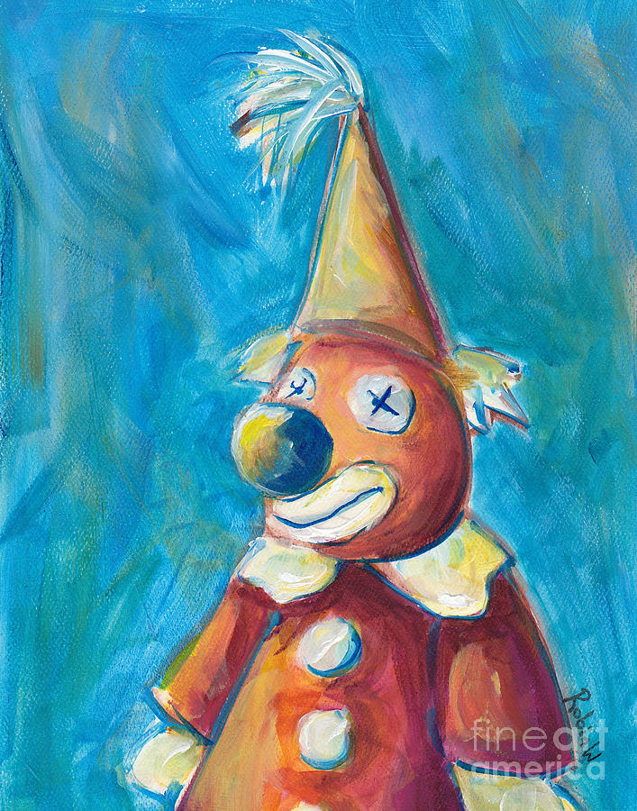 Toy Clown Painting by Robin Wiesneth