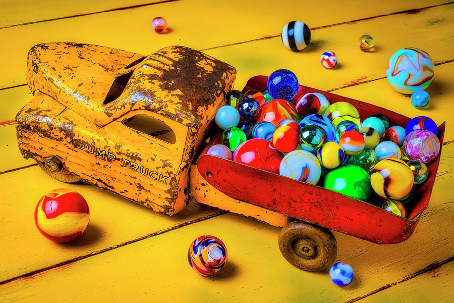 Toy Dump Truck With Marbles Photograph by Garry Gay