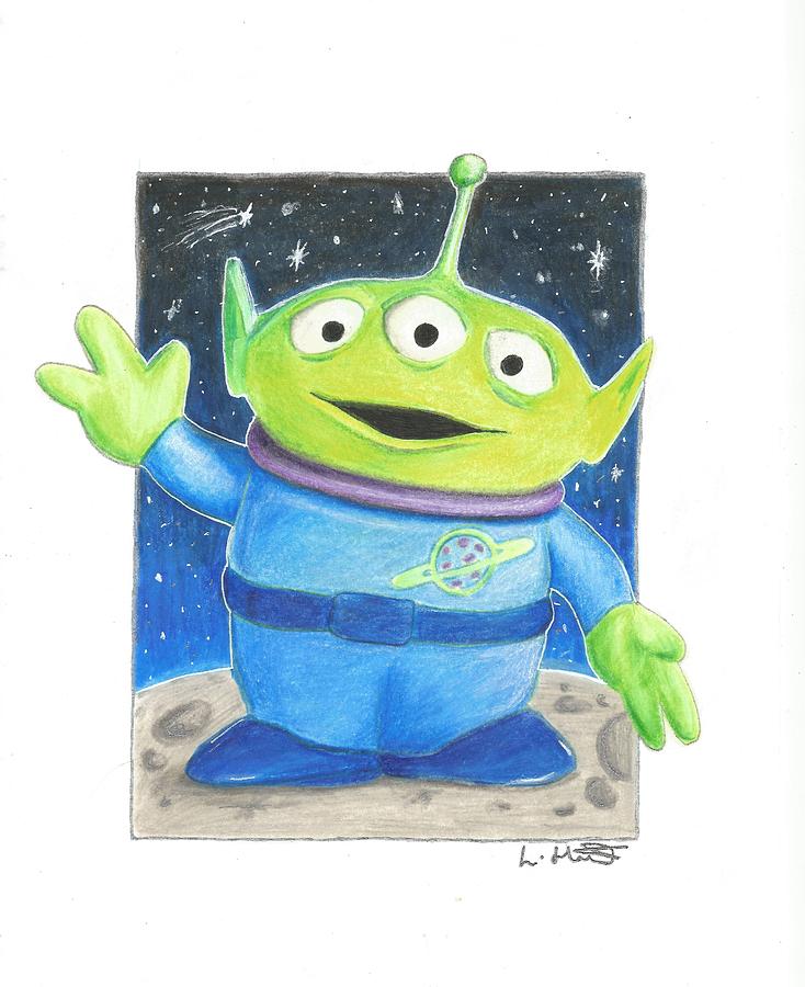 Toy story alien Drawing by Loren Hill