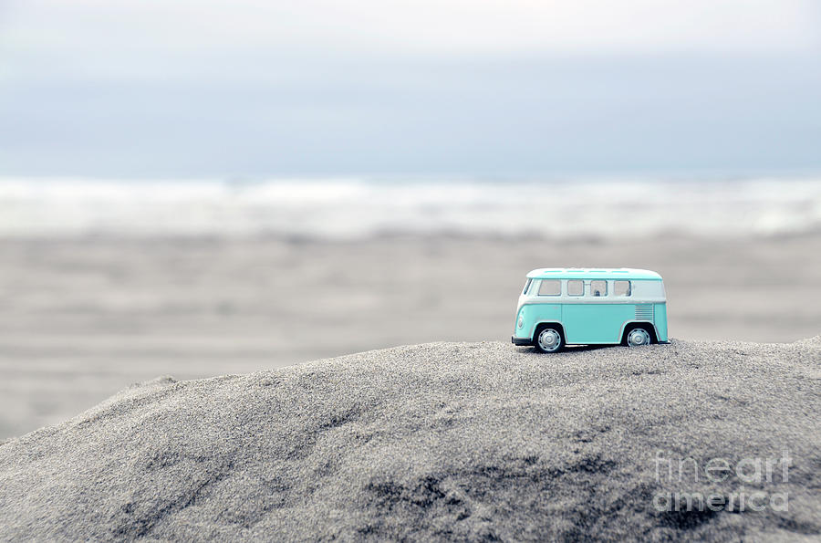 Toy Van at the Beach Aqua Photograph by Jill Battaglia