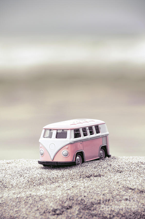 Vintage Photograph - Toy Van Pink by Jill Battaglia