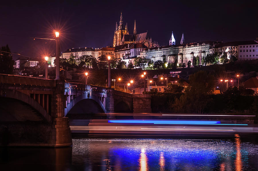Tracing Lines. Night Prague Photograph by Jenny Rainbow