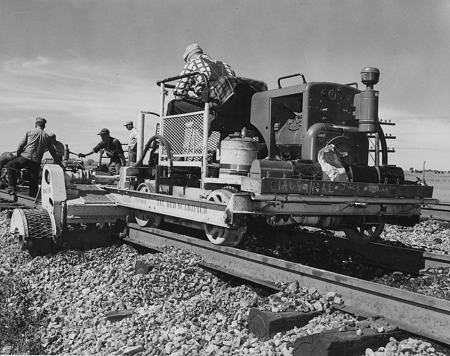 Track Machine at Work Photograph by Chicago and North Western Historical Society