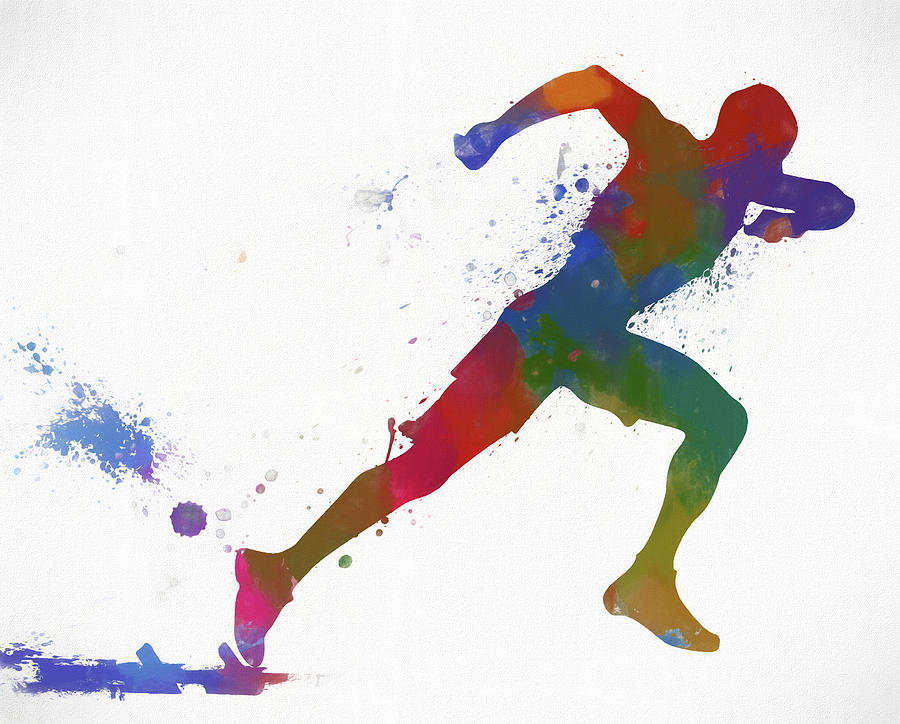 Track Runner Watercolor Painting by Dan Sproul