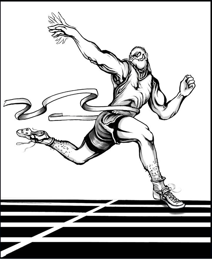 Track Drawing - Track Sprinter by Keith Naquin