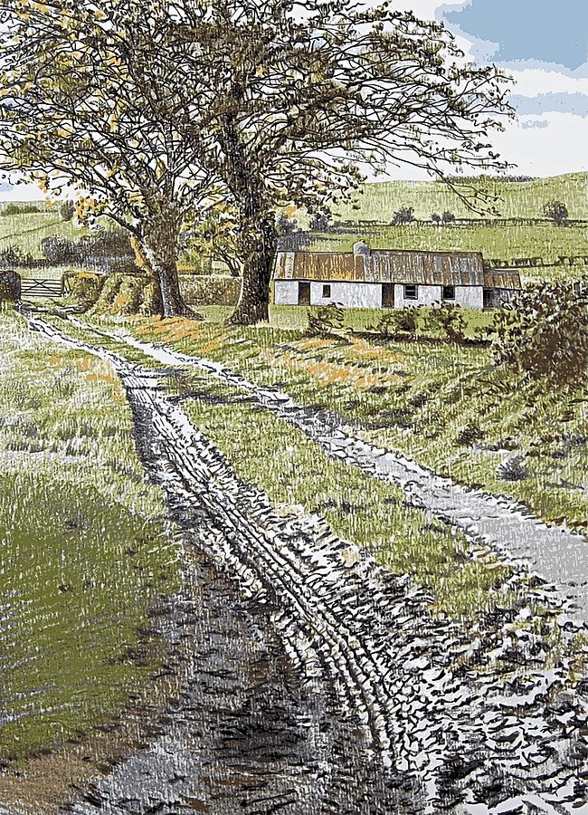 Tree Painting - Track to a farm near Denbigh by Alwyn Dempster Jones