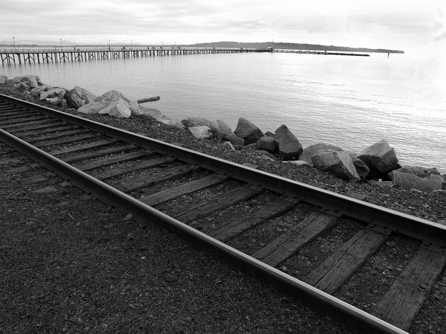 Tracks And Pier Photograph by Mark Alan Perry