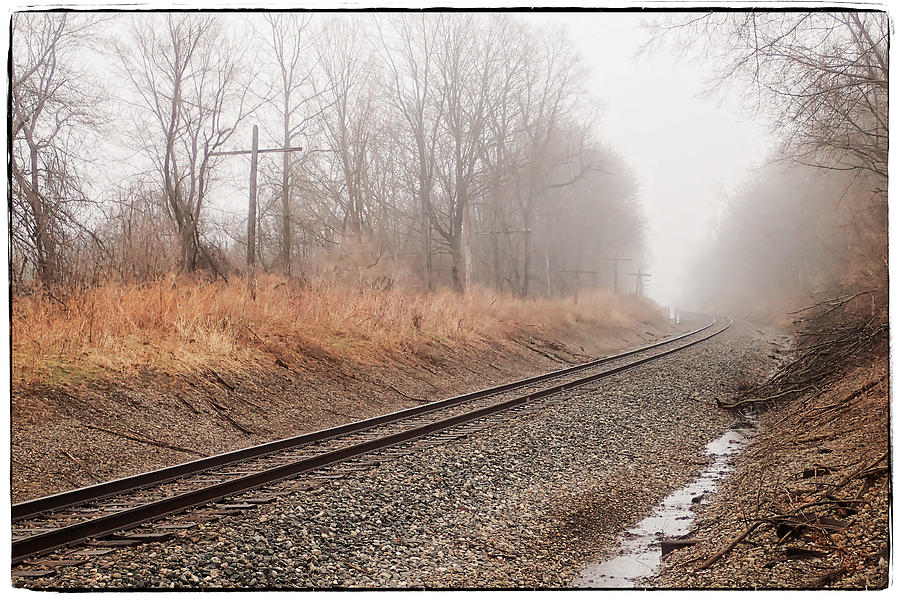 Tracks in Morning Fog Photograph by Lars Lentz