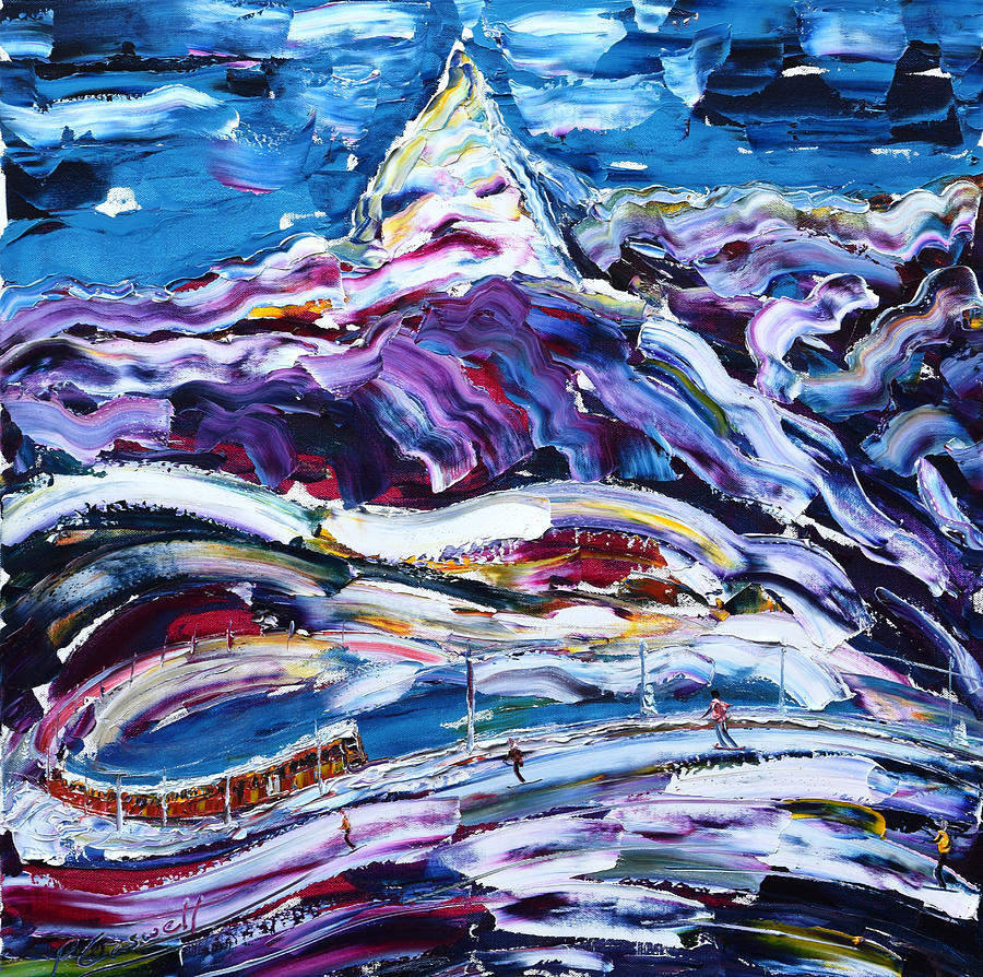 Tracks on the Matterhorn Painting by Pete Caswell