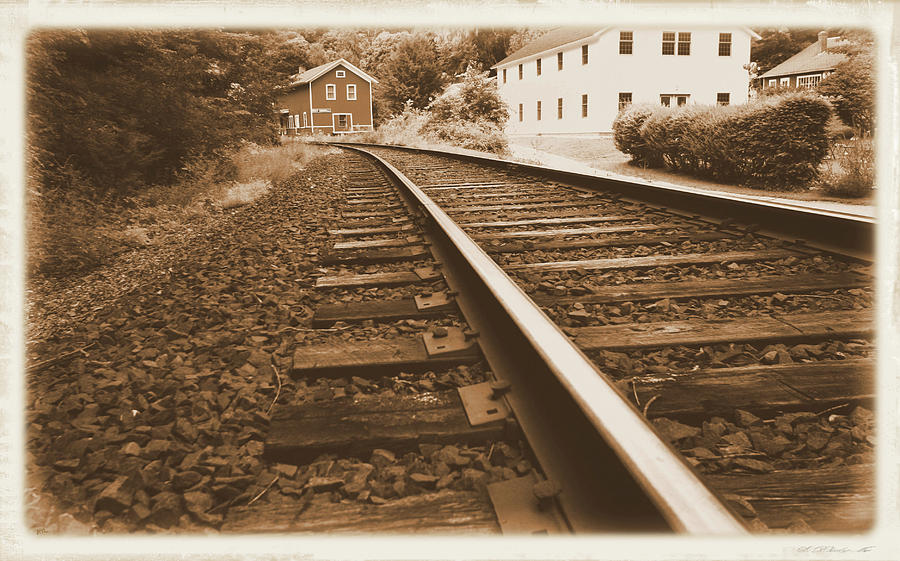 Vintage Photograph - Tracks to Town by Karol Livote