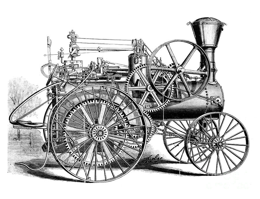 Transportation Photograph - Traction Engine, 1886 by Granger