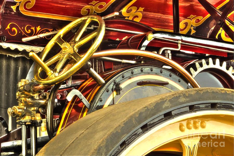 Abstract Photograph - Traction engine steering mechanism by Catchavista