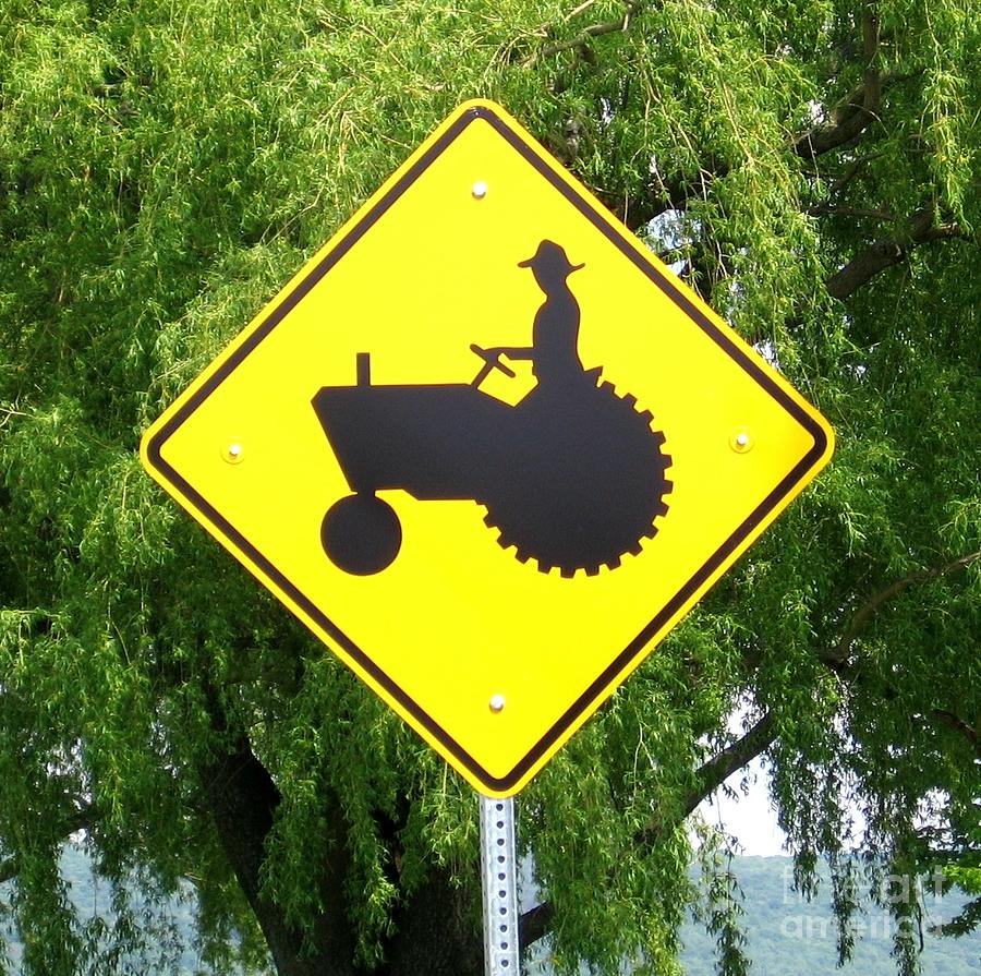 Tractor Crossing Sign in Western New York Photograph by Rose Santuci-Sofranko