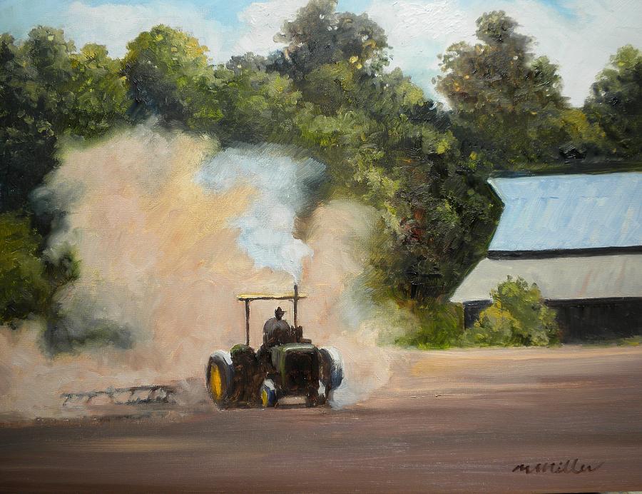 Tree Painting - Tractor Dust by Maralyn Miller