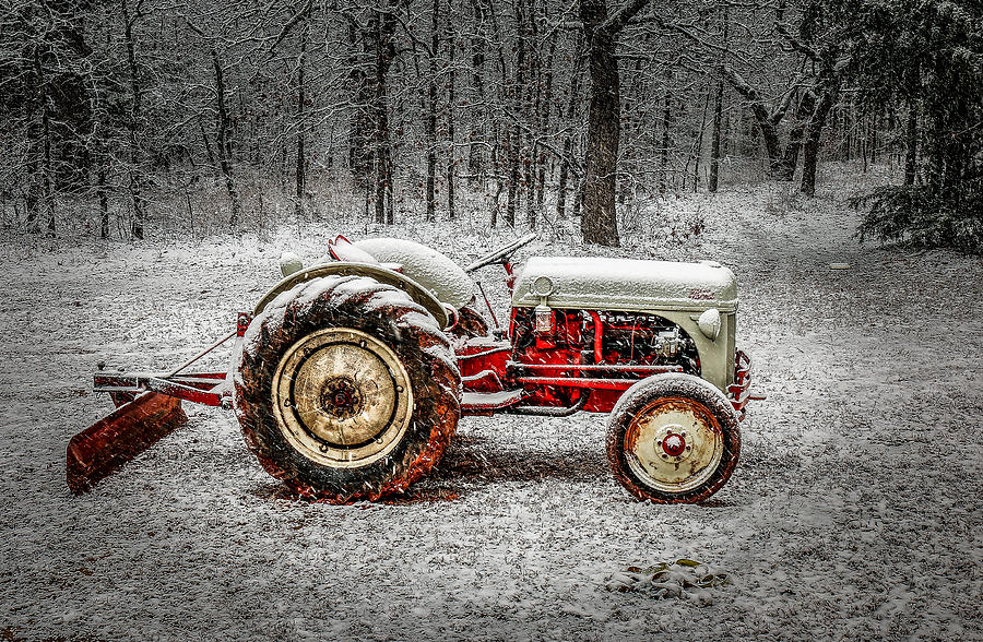 Tractor in the Snow Photograph by Doug Long