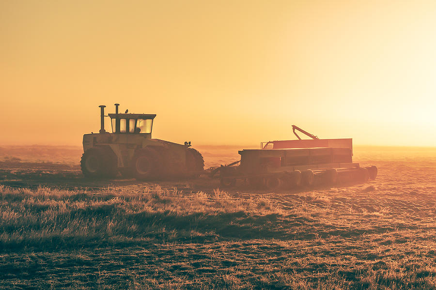 Tractor Morning Glow Photograph by Todd Klassy