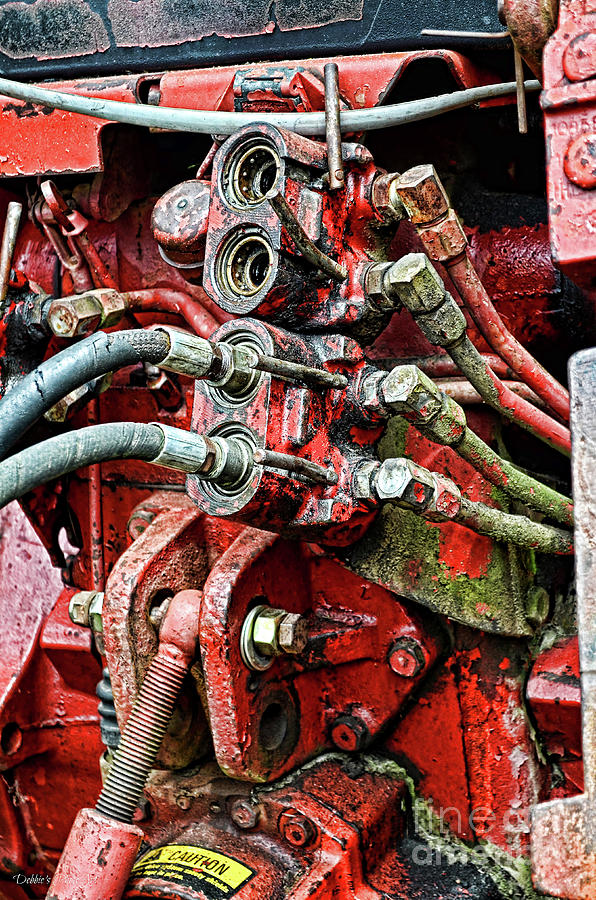 Tractor Parts, Hydraulics, gritty Photograph by Debbie Portwood