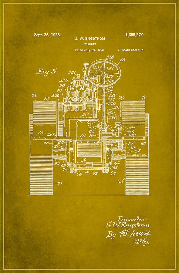 Leonardo Da Vinci Mixed Media - Tractor Patent Drawing 4j by Brian Reaves