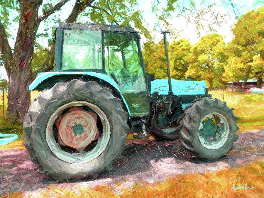 Tractor Painting by Saga Sabin