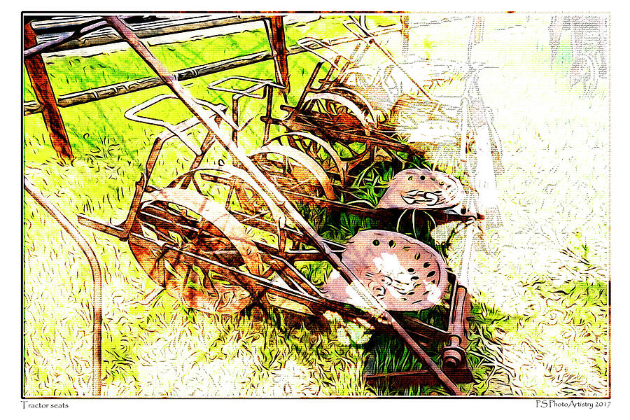 Tractor seats Digital Art by Deb Nakano