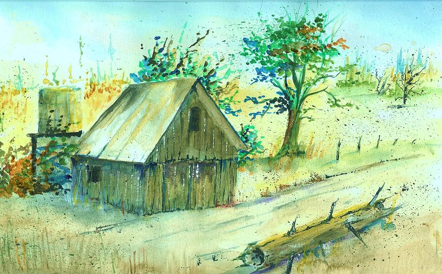 Nature Painting - Tractor Shed by David Patrick
