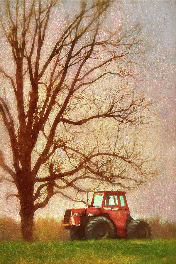 Tractor Under A Tree AP Painting by Dan Carmichael