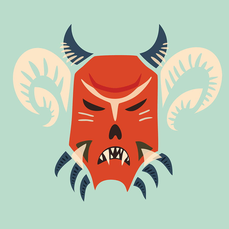Traditional Bulgarian Evil Monster Kuker Mask Digital Art by Boriana Giormova