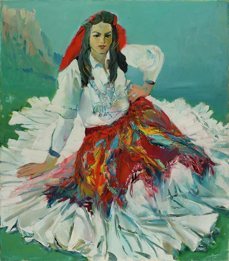 Traditional Costume of Rugova, Kosovo Painting by Buron Kaceli