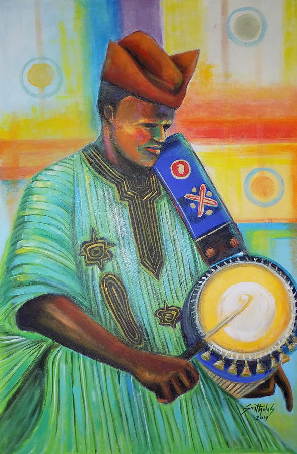 Halloween Painting - Traditional Drummer by Olaoluwa Smith