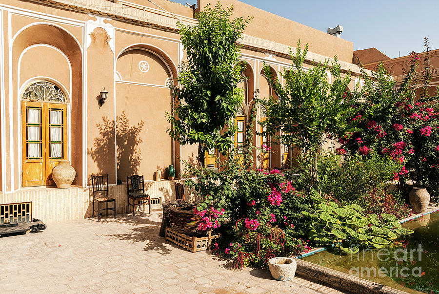 Traditional Middle Eastern Home Interior Garden In Yazd Iran  Photograph by JM Travel Photography