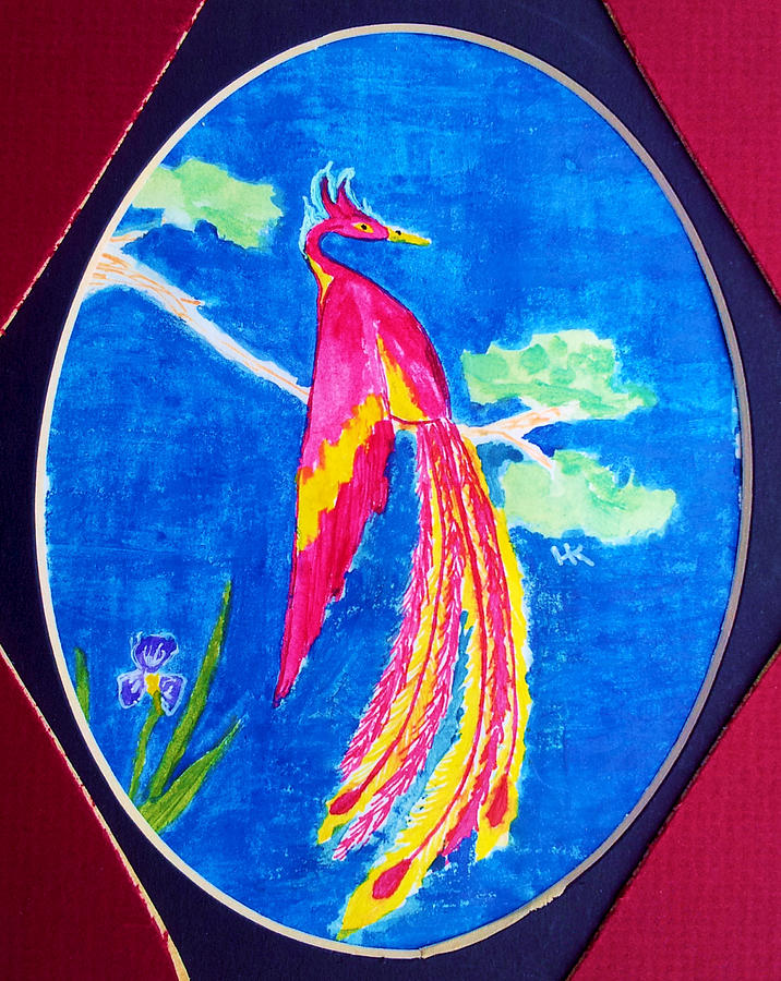 Fantasy Painting - Traditional Phoenix by Helen Krummenacker