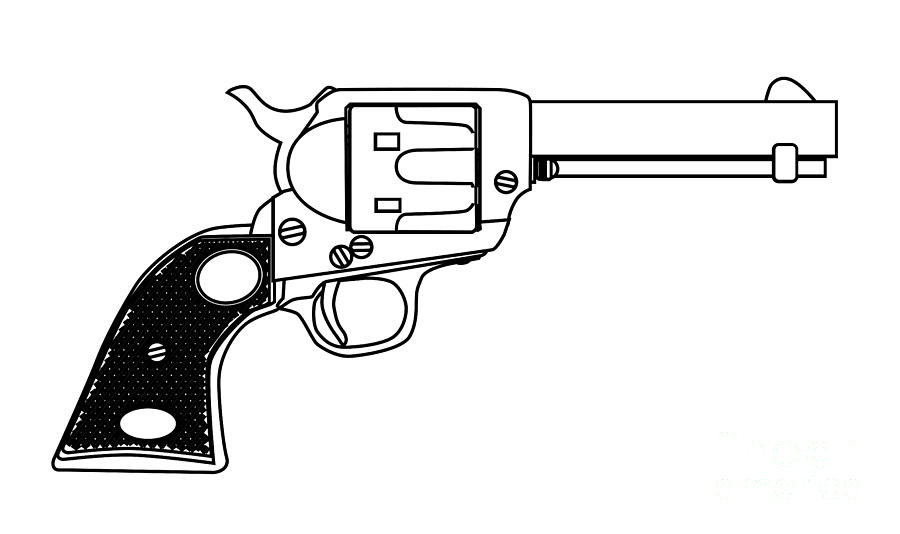 Traditional Six Gun Digital Art by Bigalbaloo Stock