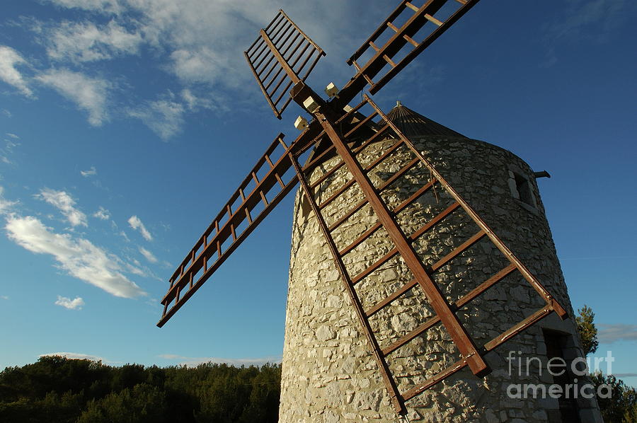 Country Photograph - Traditional stone windmill in Les Pennes-Mirabeau by Sami Sarkis