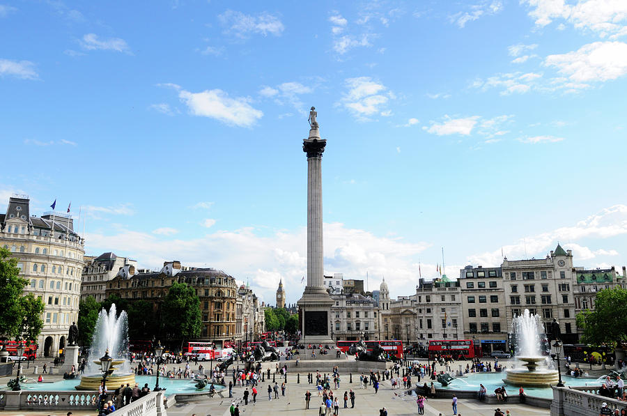 Trafalgar Square and Nelsons Column Photograph by Liz Pinchen - Fine ...