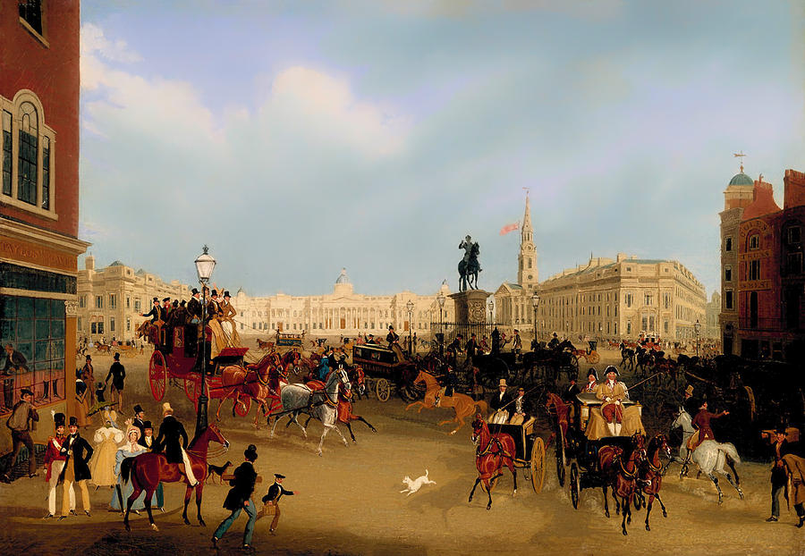 Vintage Painting - Trafalgar Square by Mountain Dreams