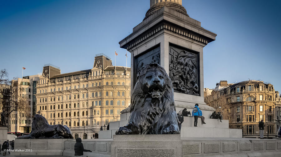 Trafalgar Square   Lion Photograph By Mike Walker - Fine Art America