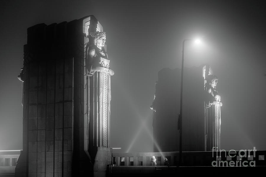 Cleveland Photograph - Traffic Guardians in the Fog by Frank Cramer