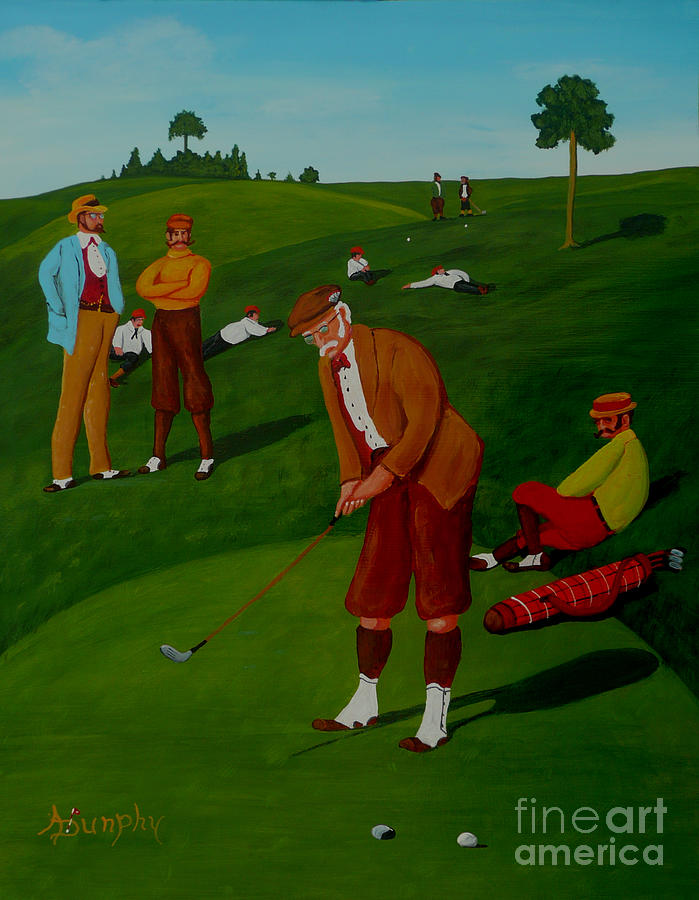 Golf Painting - Traffic Jam by Anthony Dunphy