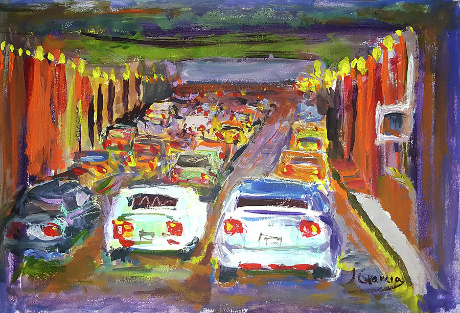 Car Painting - Traffic Jam by Janet Garcia