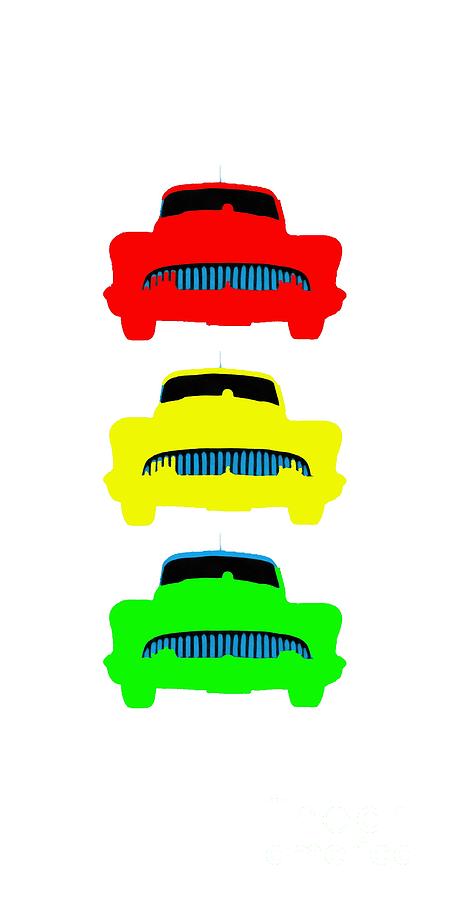 Traffic Light Cars Phone Case Painting by Edward Fielding