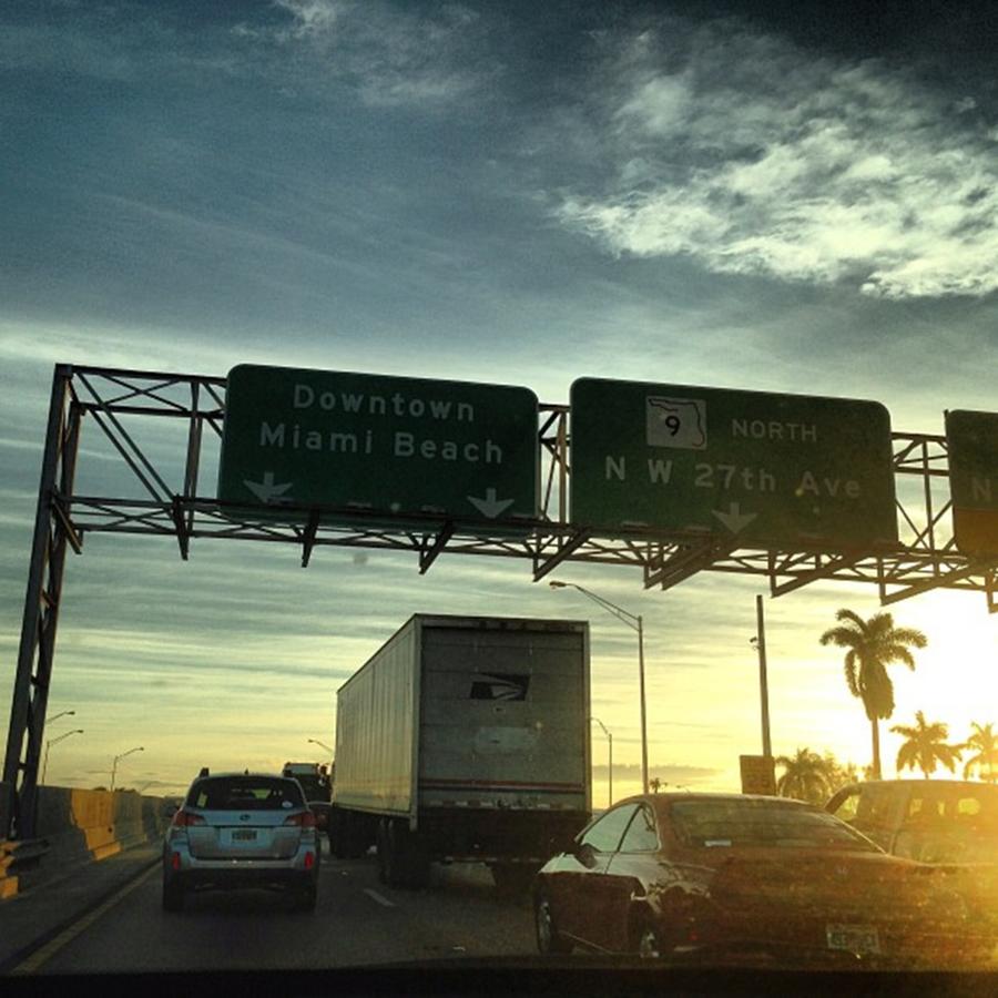 Traffic On 836, Miami, Fl, Usa Photograph by Juan Silva