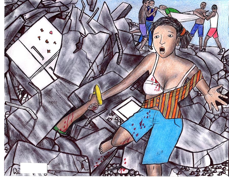 tragedy in Haiti Drawing by Odinel Pierre junior - Fine Art America